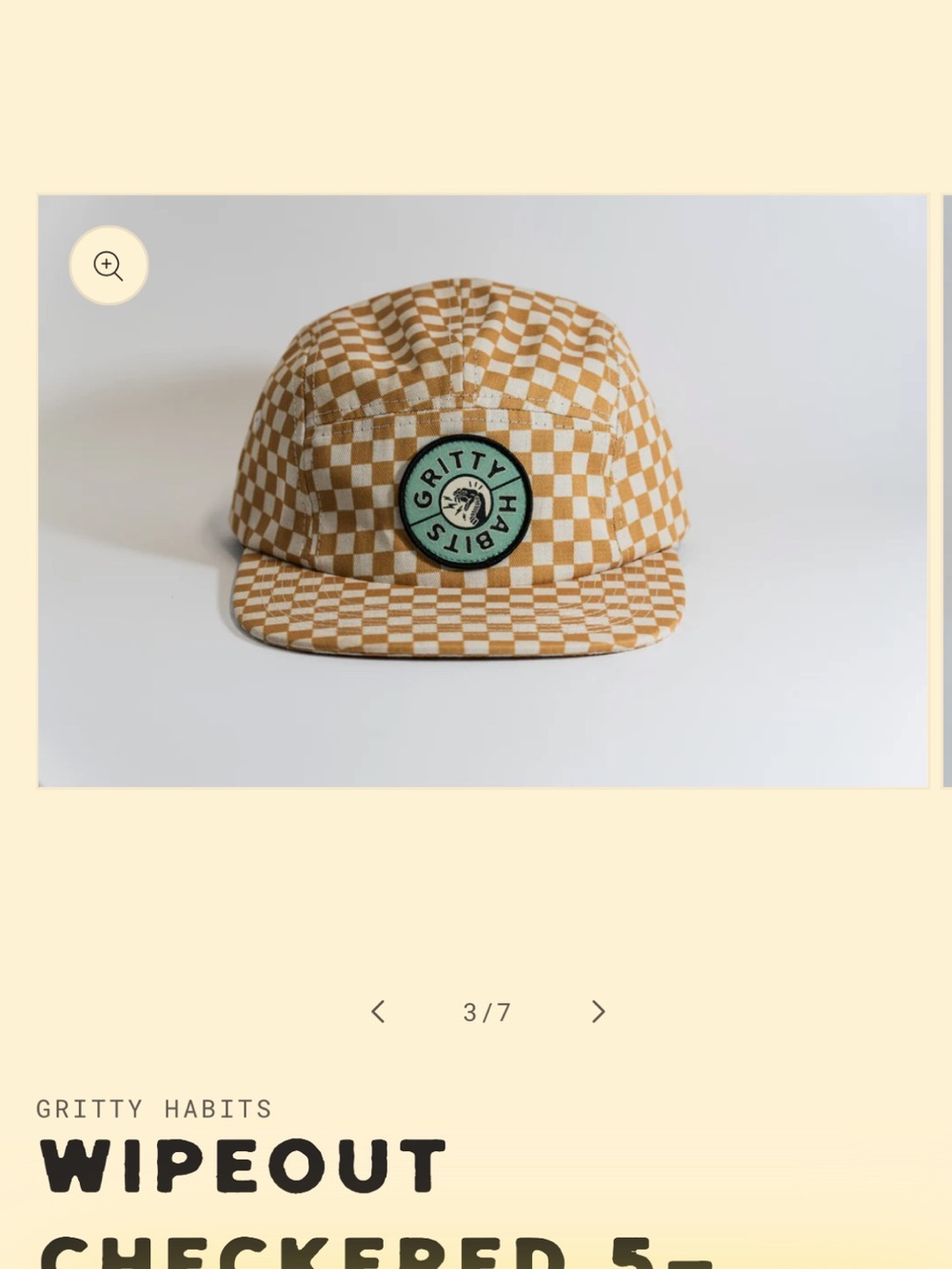 Gritty Habits wipeout checkered  5-Panel Cap